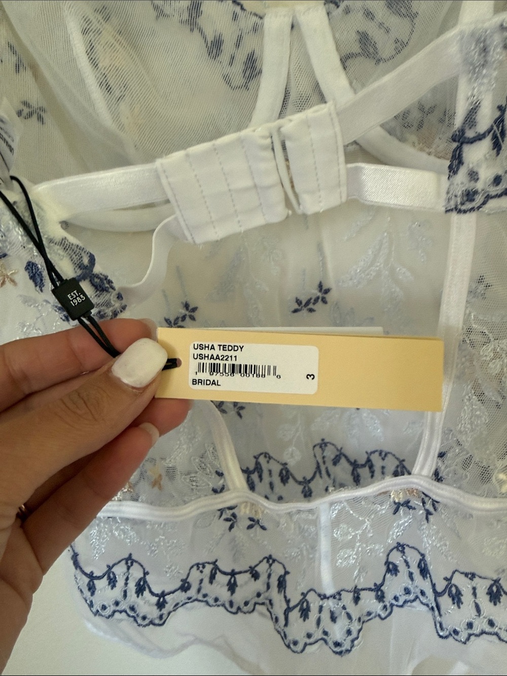 Cosabella White Sheer Lace Embroidered Teddy bridal edition - Picture 3 of 5